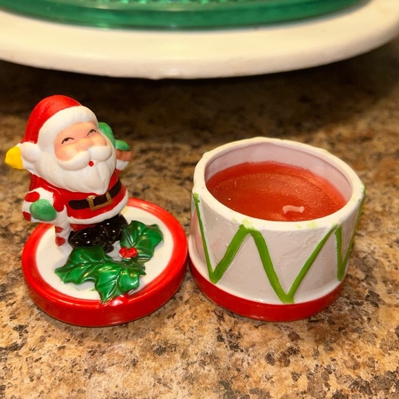 VINTAGE Woolworth Christmas Ceramic Candle
Drum Santa Claus Lid Hand Painted - Picture 8 of 10